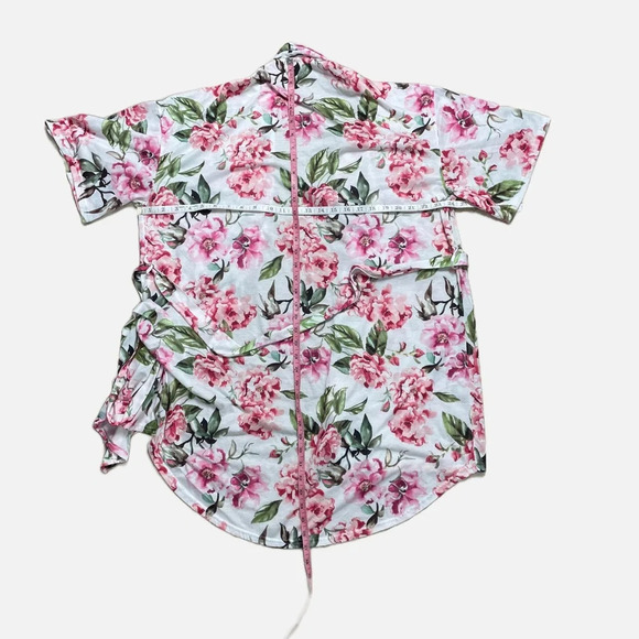 Show me Your Mumu Brie Robe Garden of Blooms Size OS White Pink Green Belt - Picture 11 of 12